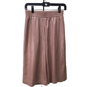 PINKO Dinosauro Bermuda Shorts Women 40 Brown Faux Leather 1V10SM Y81R